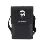 Karl Lagerfeld Saffiano Monogram Ikonik NFT Taška na Telefon Black, KLWBSAKHPKK