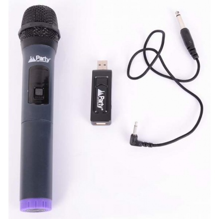 Bezdrátový ruční UHF mikrofon WM-USB, přijímač napájen z USB, černá
