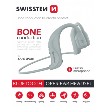 Sluchátka bluetooth Swissten Bone Conduction white 51106091