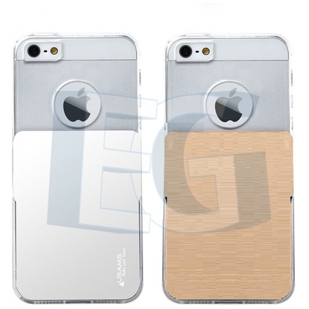 Tpu Usams Ease  gelový a kovový kryt pro Apple iPhone5/5s/se Transparentní+kov 07819