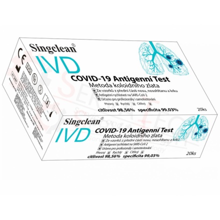 Hangzhou Singclean COVID-19 Test Kit Colloidal Gold Method 20 ks