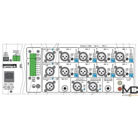 Rduch AMWLC 9DSP4D / 400 + 200 - zesilovač 100V / 400W + 200W, 8 vstupů