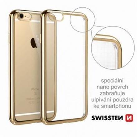 Pouzdro Swissten Elektro Jelly Huawei Y5 II/Y6 II compact transparent zlatá 37001719