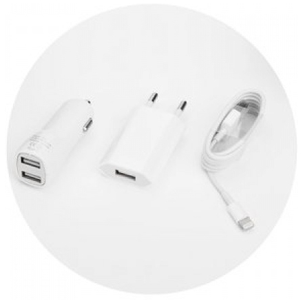 Nabíječka 3v1 pro Apple iPhone 5/6/6/7/8/X Plus (Nabíječka do auta, síťový adaptér, kabel USB) 37913036