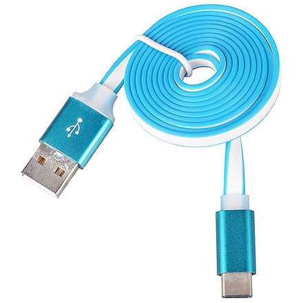 Tel1 KABEL 1 metr PC SLIM (kovový hrot) (MICRO USB TYP C) modrá 38958