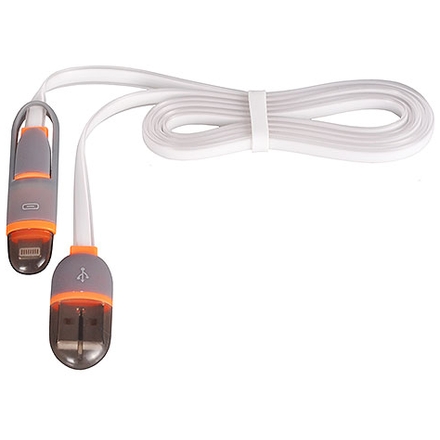 Tel1 KABEL 1 metr  PC SLIM 2 v 1 MICRO USB/IPHONE 6 bílá 38960