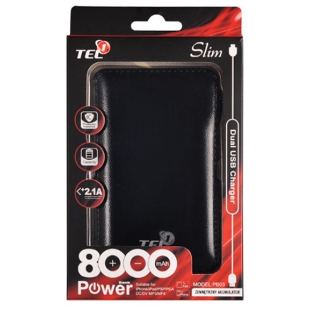 Power Banka Tel1 Slim 8000mAh černá 42657