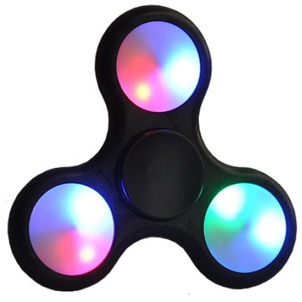 Fidget Spinner LED světelný černá 45225