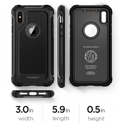 Pouzdro SPIGEN - Guard PRO Iphone X - Černá Metalíza 50351