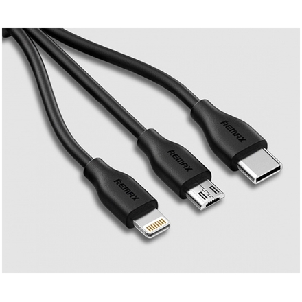 REMAX USB datový Kabel - Suda RC-109th - 3v1 Micro/TypC/Lightining Bílá