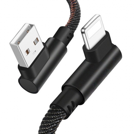 USB Kabel - 90° kovové koncovky T68 na micro USB, 1 metr černá 5478965231