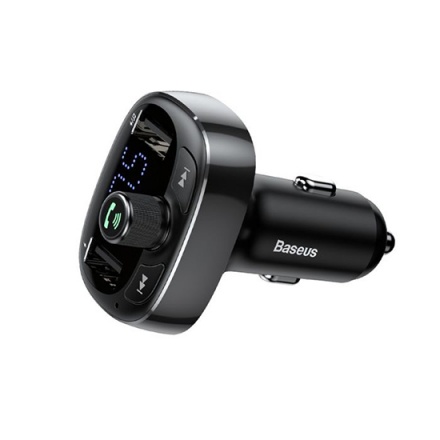 Baseus - FM Vysílač Bluetooth MP3 - nabíječka 2xUSB (CCALL-TM01) Černý