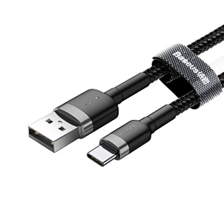 Baseus Usb Kabel Cafule Typ-C 3A 1 metr (CATKLF-BG1) černá-šedá