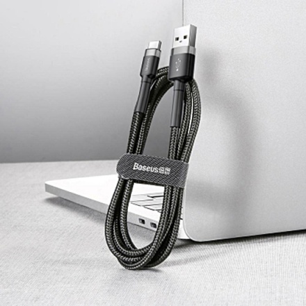 Baseus Usb Kabel Cafule Typ-C 3A 1 metr (CATKLF-BG1) černá-šedá