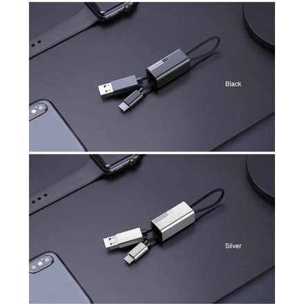Baseus kabel, micro SD čtečka karet, USB Type-C OTG (ACDKQ-HG01) černý