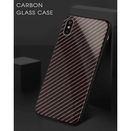 Pouzdro Carbon Glass Case - Xiaomi Mi 8 Lite tmavě šedá 55884