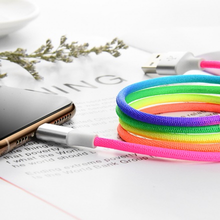 Kabel USB Rainbow na micro USB QC 3.0 , 1 metr 590021735285