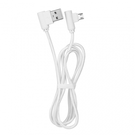 Kabel T-8 micro USB 90 stupňů, 1metr bílá 5901737856487