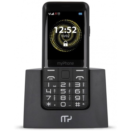 Mobilní telefon myPhone Halo Q Senior s nabíjecím stojánkem černý
