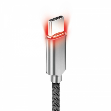 Kabel USB - typ C 3.0 FORCELL SMART 2,4A C803 1 metr šedá-černá