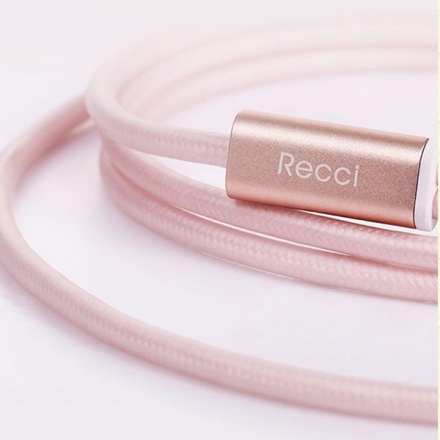 Recci USB kabel RCS-H120 3v1 Micro USB + 2x bleskové rychlé nabíjení 1,2 metru - bílá