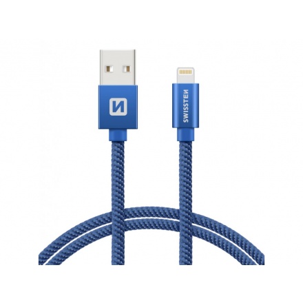 SWISSTEN TEXTILE datový kabel USB - micro USB 2m modrá