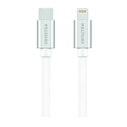 SWISSTEN DATA CABLE USB-C / LIGHTNING MFi TEXTILE 1,2M silver