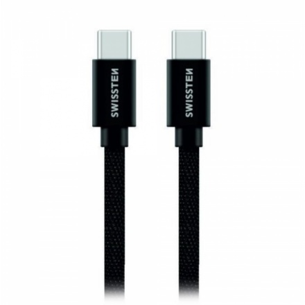 SWISSTEN TEXTILE datový kabel USB-C - USB-C 1.2m černá 71527201