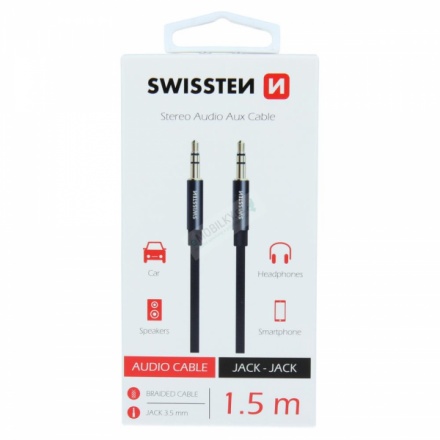 SWISSTEN TEXTILE audio kabel JACK - JACK 1.5m, 73501101