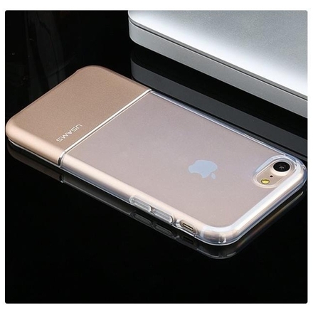Tpu Usams Ease  gelový a kovový kryt pro Apple iPhone 7 Transparentní+kov 78090