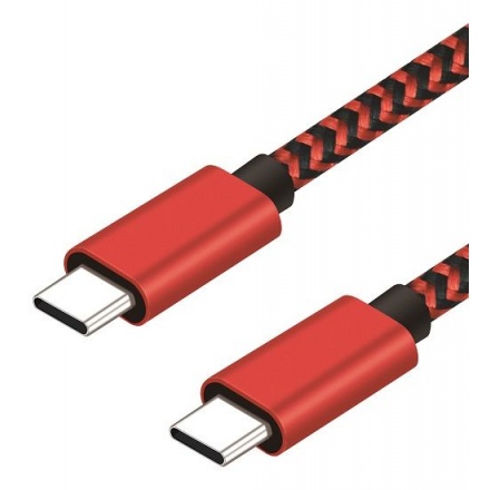 Winner 2xUSB-C 3A datový kabel 1m, červená 8591194093111