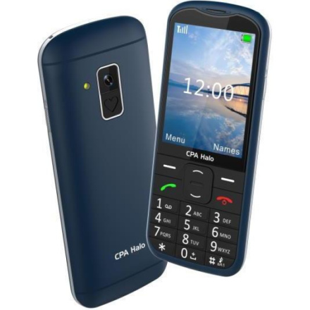 Tlačítkový telefon CPA Halo 28 Senior modrý s nabíjecím stojánkem TTELMY1028BL