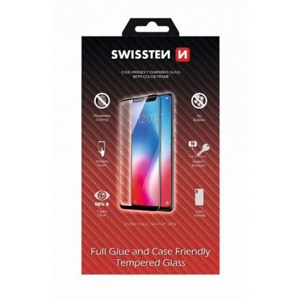 SKLO SWISSTEN FULL GLUE COLOR FRAME, CASE FRIENDLY XIAOMI REDMI 10 4G (LTE) ČERNÁ 0595217477728