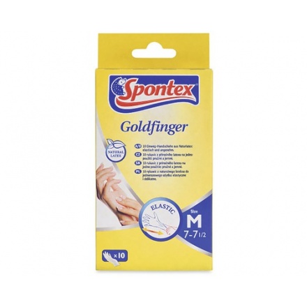 SPONTEX GOLDFINGER RUKAVICE JEDNORÁZOVÉ LATEXOVÉ VEL. M 10 KS/BAL.