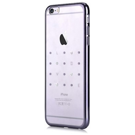 Pouzdro Crystal (Swarovski) Love iPhone 6/6S gun black