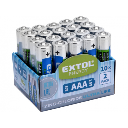 baterie zink-chloridové, 20ks, 1,5V AAA (R03) 42002