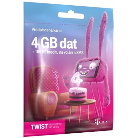 T-Mobile Czech Republic A.s. T-Mobile SIM Twist S námi, 4GB, 700618