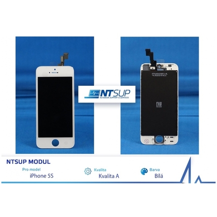 NTSUP LCD modul iPhone 5S bílý kvalita A, 38890003