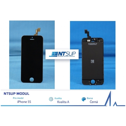 NTSUP LCD modul iPhone 5S černý kvalita A, 38890004