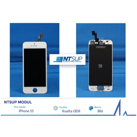 NTSUP LCD modul iPhone 5S bílý kvalita B, 38890008