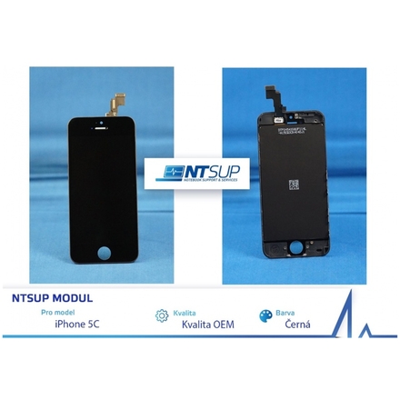 NTSUP LCD modul iPhone 5C černý kvalita B, 38890010