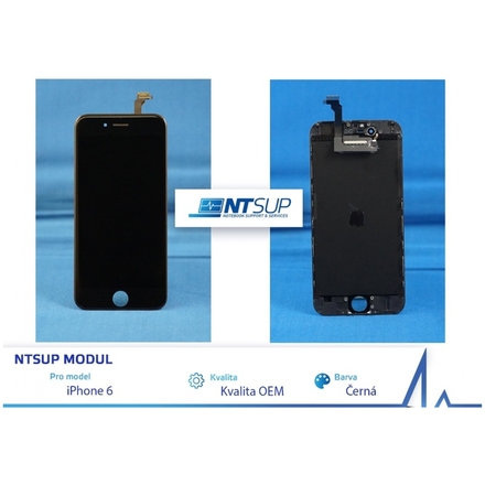 NTSUP LCD modul iPhone 6 černý kvalita B, 38890014