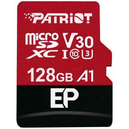 128GB microSDXC Patriot V30 A1, class 10 U3 100/80MB/s + adapter, PEF128GEP31MCX
