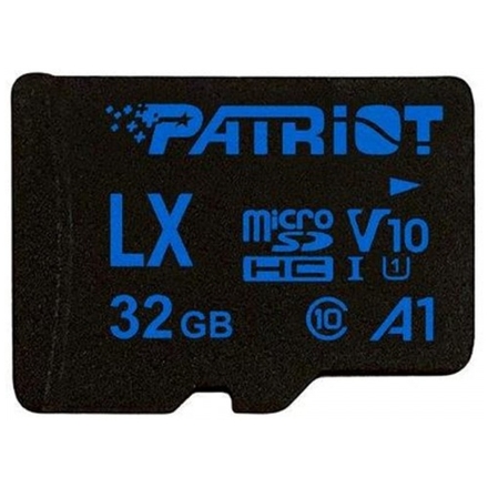 32GB microSDHC Patriot V10 A1, class 10 U1 až 90MB/s + adapter, PSF32GLX11MCH