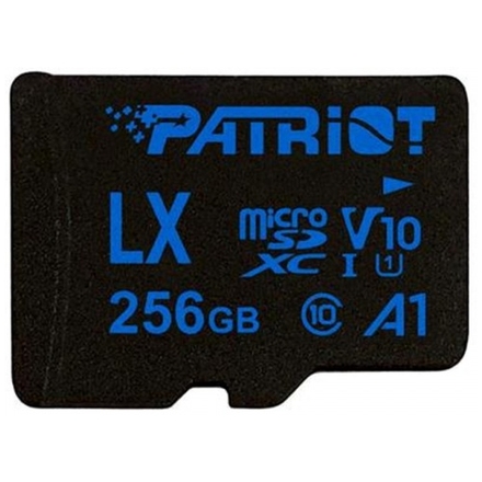 256GB microSDXC Patriot V10 A1, class 10 U1 až 90MB/s + adapter, PSF256GLX11MCX