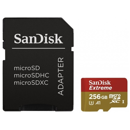 SanDisk Extreme microSDXC 256GB 100MB/s + adaptér, SDSQXAO-256G-GN6MA