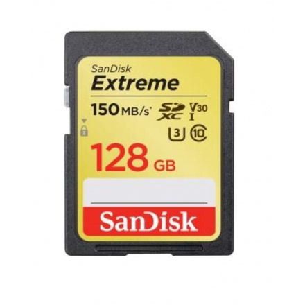 SanDisk Extreme SDXC 128GB 150MB/s V30 UHS-I U3, SDSDXV5-128G-GNCIN