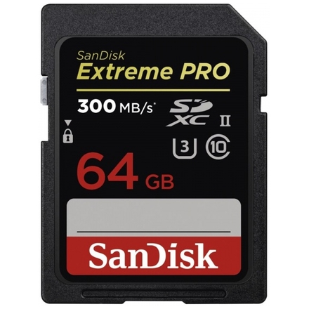 SanDisk Extreme Pro SDXC 64GB 300MB/S UHS-II, SDSDXPK-064G-GN4IN