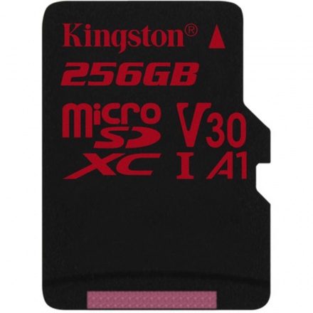 256GB microSDXC Kingston U3 100R/80W bez adapt., SDCR/256GBSP