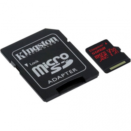 512GB microSDXC Kingston U3 100R/80W s adapt., SDCR/512GB